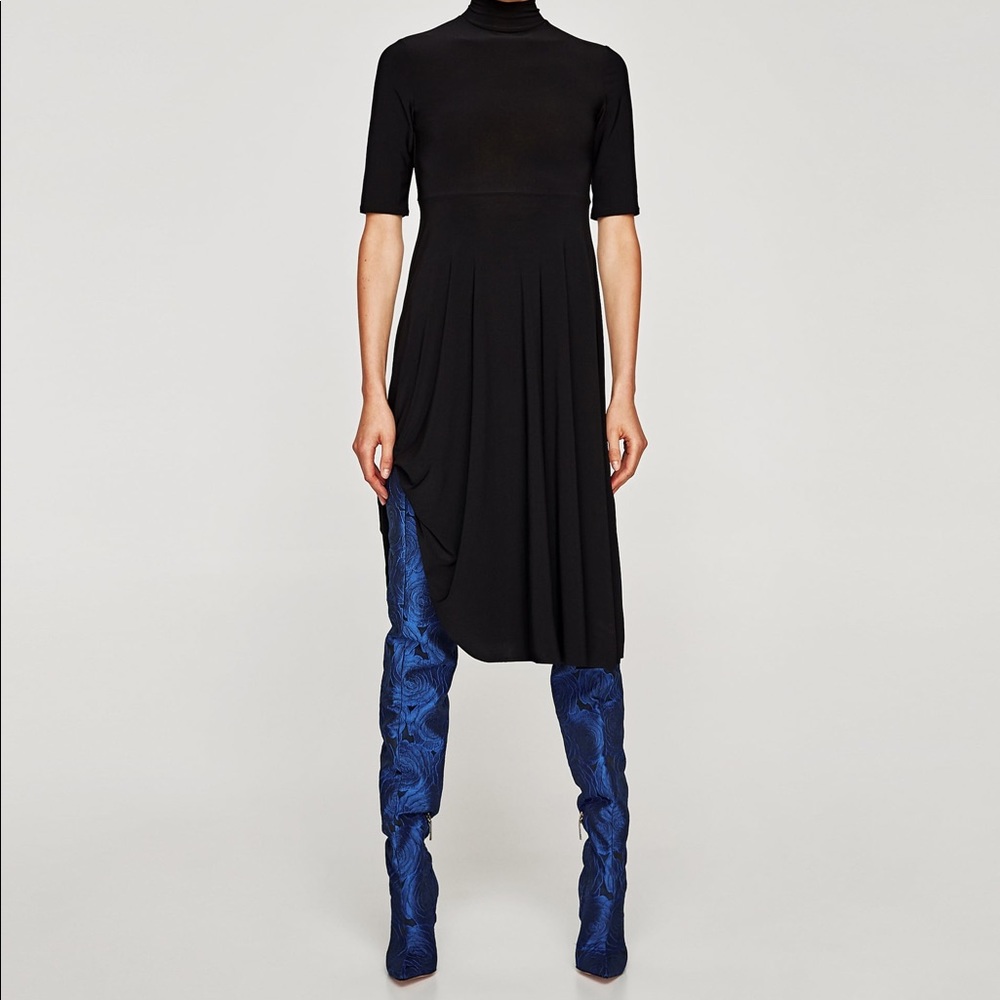 Zara Floral Over the Knee Fabric High Heel Boots - Picture 8 of 8